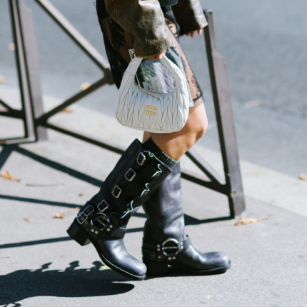 Biker boots od Miu Miu na Paris Fashion Week