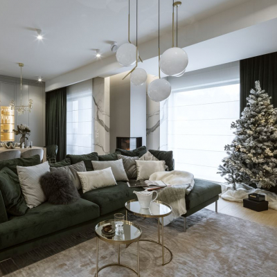 Podwarszawski dom, projekt: HOLA Design, stylizacja: : Patrycja Rabińska, świąteczne dekoracje: Miloo Home