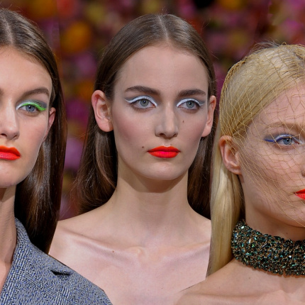 Make up z pokazu Dior haute couture jesień-zima 2012/2013/ kolaż elle.pl, Imaxtree