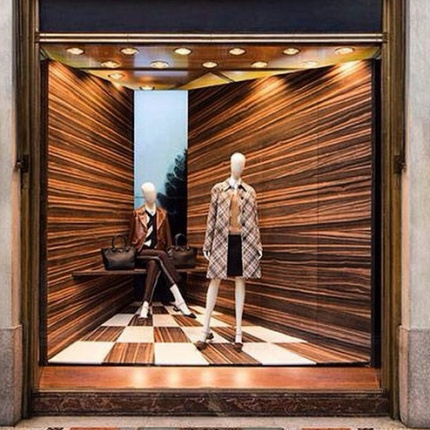 Luksusowe okna wystawowe na Instagramie