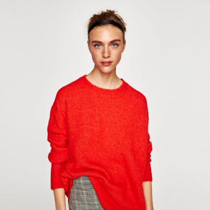 Czerwony sweter, Zara, 99zł