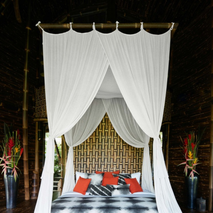 Sypialnia w bambusowym domu, projekt: IBUKU
