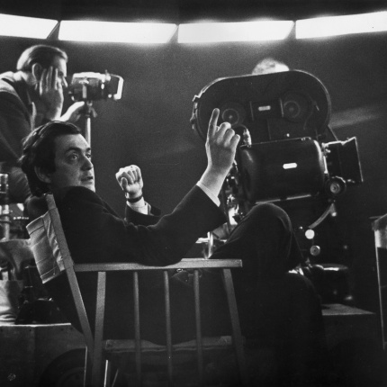 Reżyser Stanley Kubrick podczas pracy