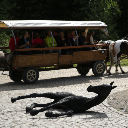Rzeźba umierającego konia na szlaku do Morskiego Oka