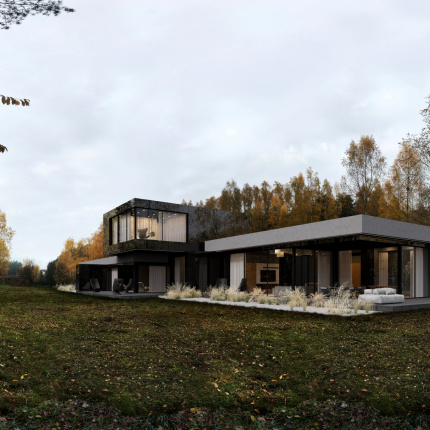 Podłużny dom pod lasem, „RE: STARK HOUSE”, projekt: REFORM Architekt