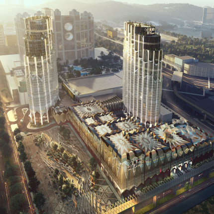 Studio City w Makao od Zaha Hadid Architects już w pełnej wysokości