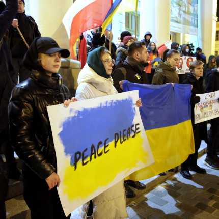 Lublin - wiec poparcia dla Ukrainy