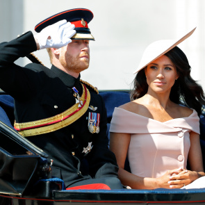 Księżna Sussex podczas parady Trooping the Colour, 9.06.2018.