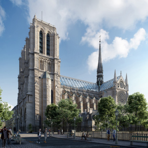 Szklany dach nad Notre Dame, wizualizacja: Miysis Studio