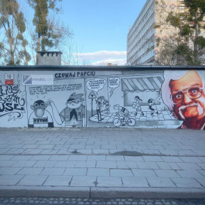 Mural upamiętaniający Papcia Chmiela w Gdańsku, autor: Tuse - Piotr Jaworski
