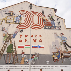 Murale dla upamiętnienia 30-lecia powstania Grupy Wyszehradzkiej, Praga