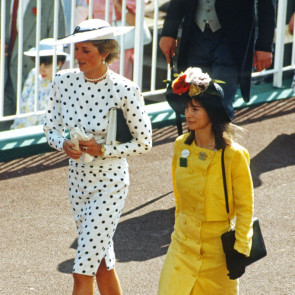Księżna Diana w sukience projektu Victora Edelsteina na wyścigach Royal Ascot, 1988 rok.