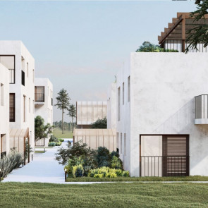 Niskoemisyjne osiedle mieszkaniowe dla rodzin pracowników rolnych – Konkurs „Architecture at Zero”, projekt: Dominika Bednarek
