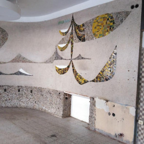 Mozaiki w dawnej pijalni wód przy Puławskiej