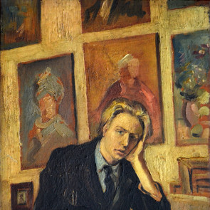 Wojciech Fangor, Autoportret, 1942, olej na sklejce, 26,5 × 21 cm, kolekcja prywatna