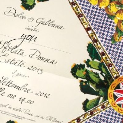 Dolce & Gabbana wiosna lato 2013 - zaproszenie / fot. FB