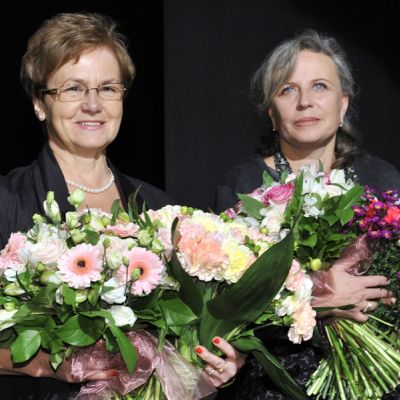 Danuta Wałęsa i Krystyna Janda na premierze monodramu "Danuta W." w Teatrze Polonia (fot. Akpa)