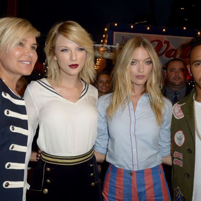 Od lewej: Yolanda Hadid, Taylor Swift, Martha Hunt & Lewis Hamilton