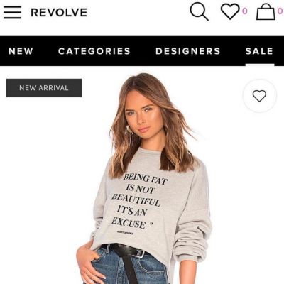 Bluza Revolve obraziła plus size, body positive i miliony kobiet