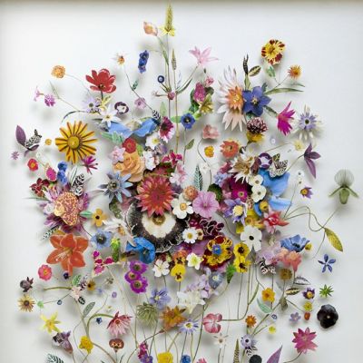 Kwiatowe kolaże w 3D od Anne ten Donkelaar