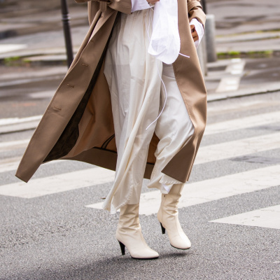białe botki street fashion
