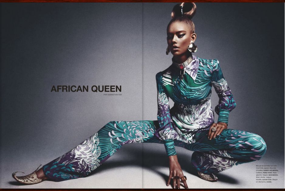 Ondria Hardin w sesji "African Queen" Numéro , marzec 2013 / fot. Sebastian Kim
