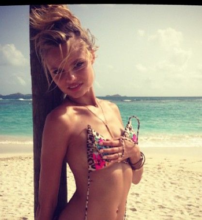Piękna Magdalena Frąckowiak na planie z Victoria's Secret