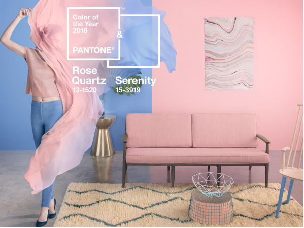 Rose Quartz i Serenity - kolory roku 2016 Pantone we wnętrzach