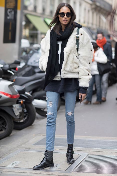 Street fashion: modelki off duty Paris Fashion Week haute couture SS17