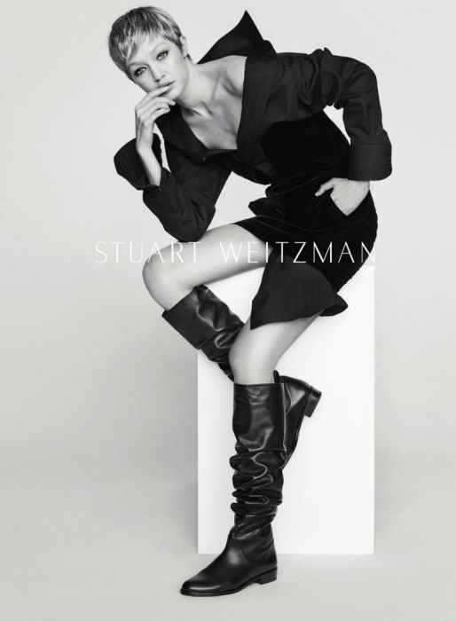 Gigi Hadid w nowej fryzurze w kampanii Stuart Weitzman