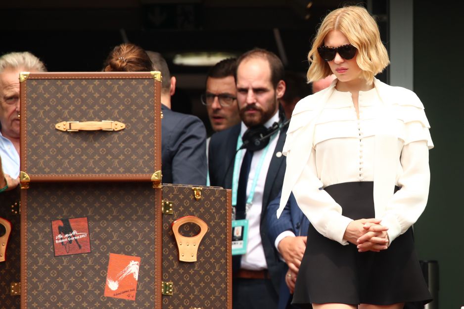 Léa Seydoux w stylizacji Louis Vuitton na finale Roland Garros, 10.06.2018.