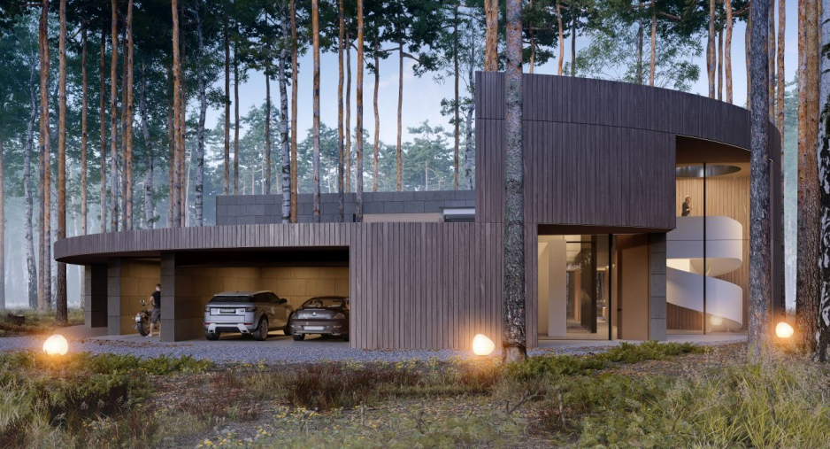 Circle Wood , dom jak pień, projekt:   Przemek Olczyk / Mobius Architekci