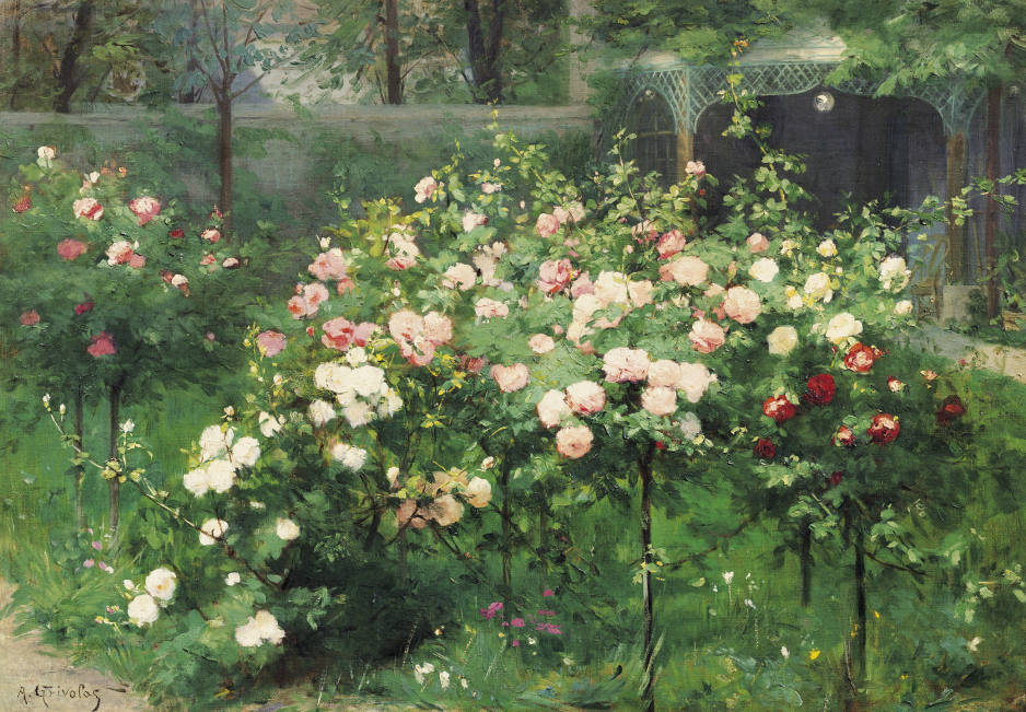 The rose garden. Artist b. 1843 d. 1902
