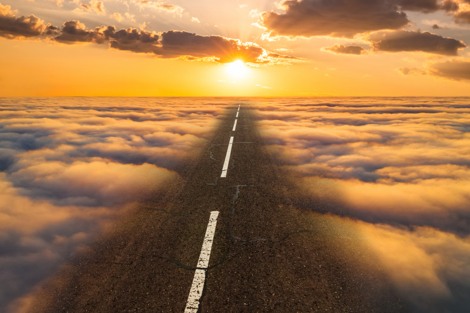 Road in the clouds