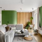 Zielone mieszkanie na warszawskim Bemowie, projekt: Gabriela Bartczak, Design My Deer