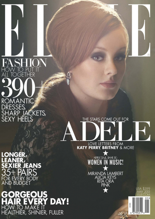 ELLE kocha wokalistki - Adele na jednej z okładek majowego numeru/
ELLE US, maj 2013