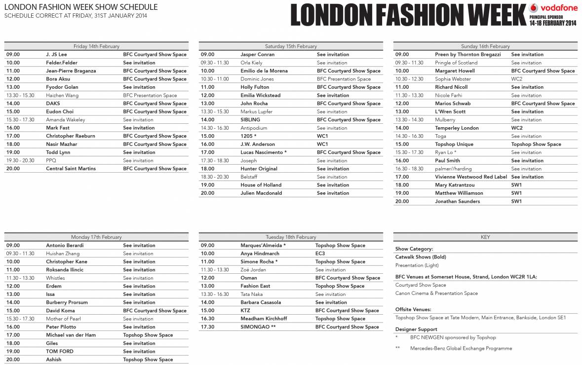 Fashion Week - kalendarz insidera