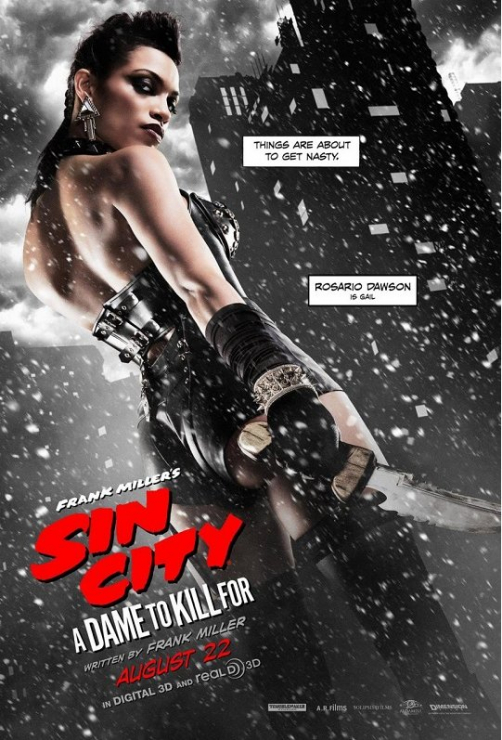 Gwiazdy na plakatach do filmu "Sin City: damulka warta grzechu"