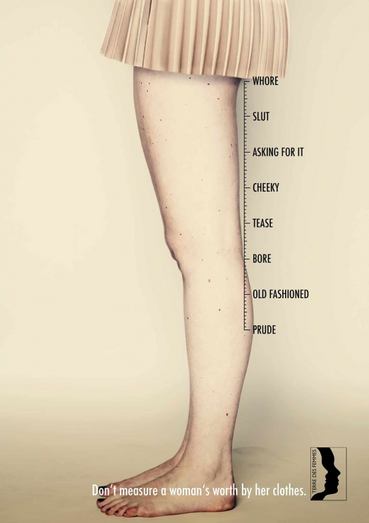 Nie oceniaj kobiet po ich ubraniu. Kampania społeczna Terre Des Femmes