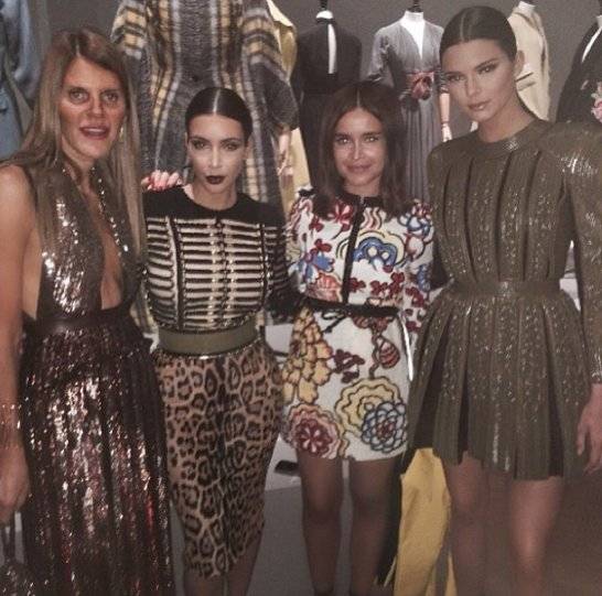 Anna dello Russo, Kim Kardashian, Mira Duma i Kendall Jenner
fot. instagram.com/kendalljenner