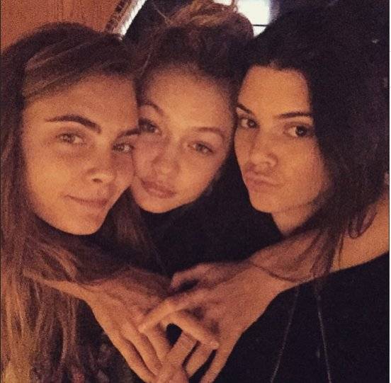 Cara Delevingne, Gigi Hadid i Kendall Jenner 
fot. instagram.com/kendalljenner