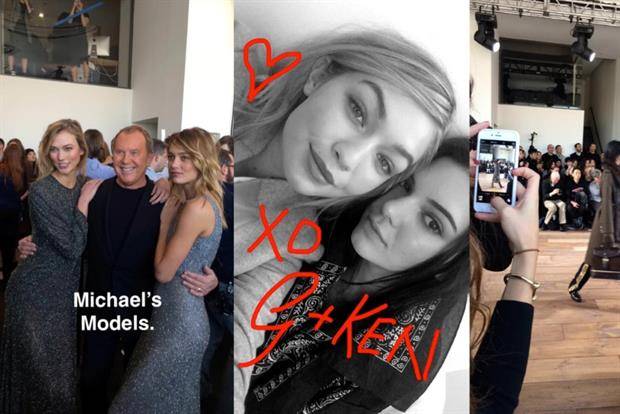 Modelki Karlie Koss, Gigi Hadid, Kendall Jenner na Snapchacie z projektantem @Michaelkors