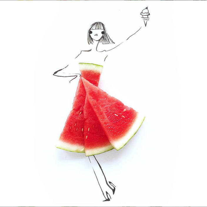Ilustracje Gretchen Röehrs inspirowane modą i... jedzeniem!