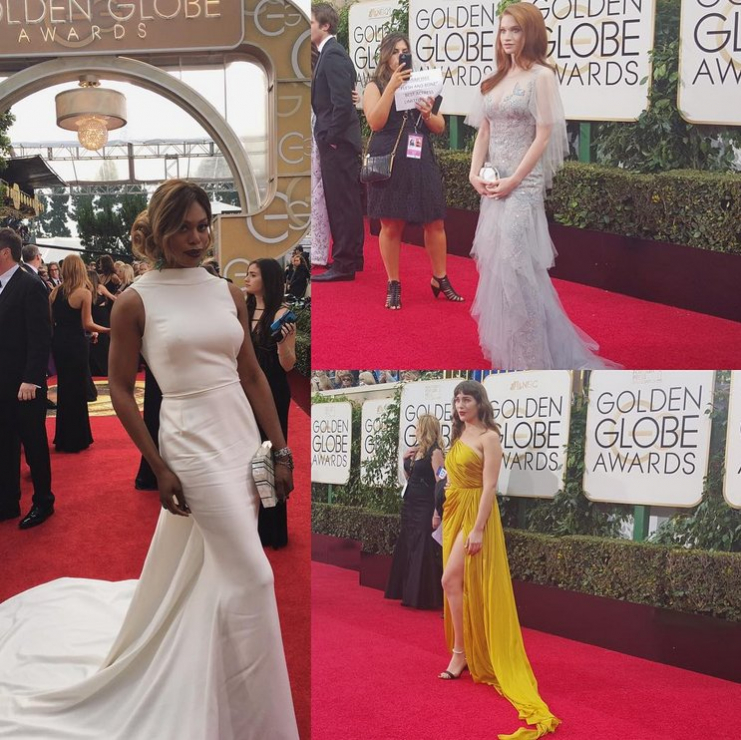 Złote globy 2016: gwiazdy na Instagramie, fot. @goldenglobes
Laverne Cox, Sarah Hoy i Lola Kirke