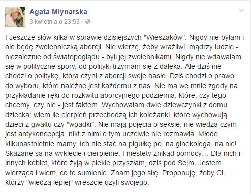 Opinia Pauliny Młynarskiej, fot. Facebook/Paulina Młynarska