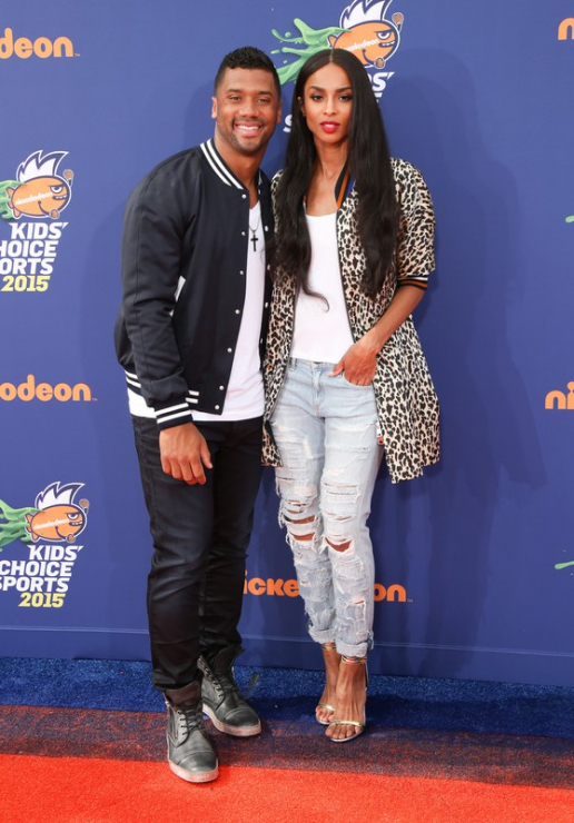Ciara i Russell Wilson na Nickelodeon Kids' Choice Sports Awards 2015, fot. East News