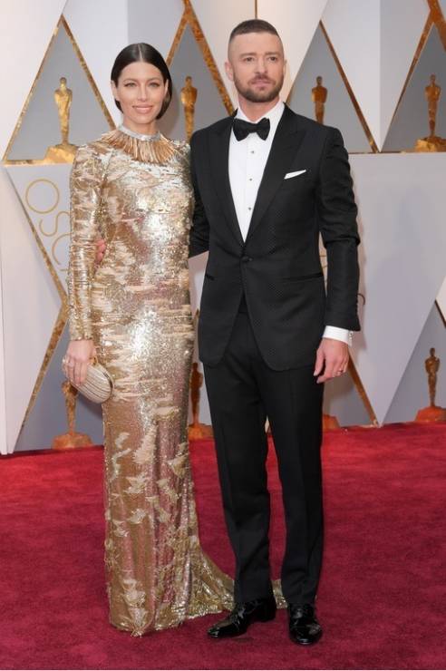 Oscary 2017: Jessica Biel (w sukni Kaufmanfranco) i Justin Timberlake