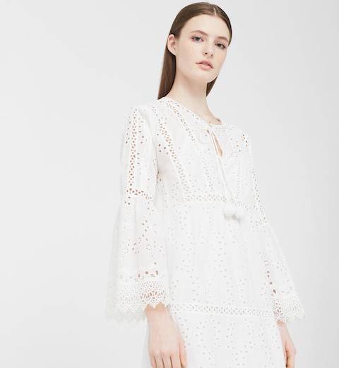 Biała koronkowa sukienka Mango