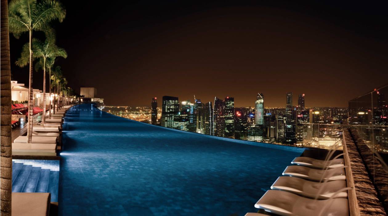 Singapur: Marina Bay Sands Hotel - infinity pool
