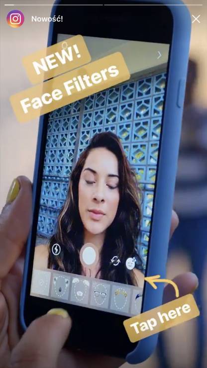 Filtry na twarz na Instagramie